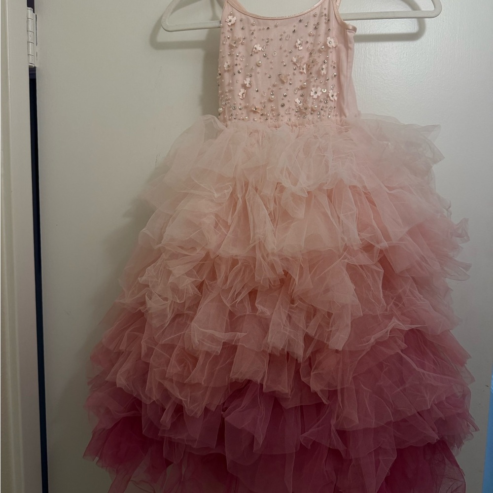 Pink Ruffled Tulle Dress
